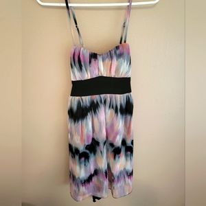 Formal Dress, size 5,  multi colored chiffon,  tie back